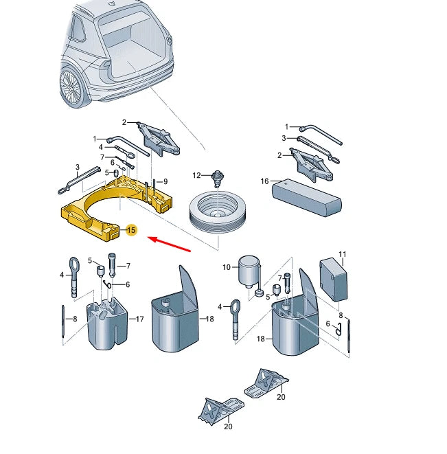 NEW VW TIGUAN AD MK2 TOOLBOX FOAM 5NA012115H ORIGINAL