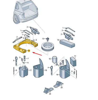 NEW VW TIGUAN AD MK2 TOOLBOX FOAM 5NA012115H ORIGINAL