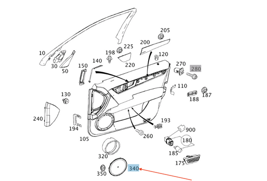 new mb c w205 front door loudspeaker cover trim a20472001899051 original