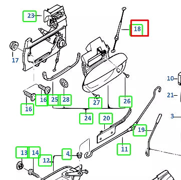 NEW BMW 5 E39 FRONT DOOR LOCK BOWDEN CABLE 51218184584 ORIGINAL