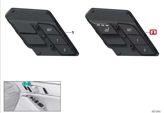 NEW BMW X5 G05 RIGHT SEAT CONTROL BUTTON SWITCH PANEL LHD 61319436039 ORIGINAL