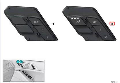 NEW BMW X5 G05 RIGHT SEAT CONTROL BUTTON SWITCH PANEL LHD 61319436039 ORIGINAL