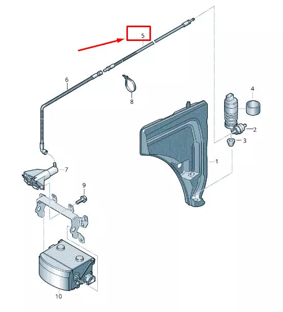 NEW AUDI Q7 4M WINDSCREEN WASHER SYSTEM PUMP CORRUGATED PIPE 4M0955673A