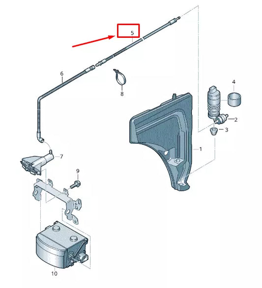 NEW AUDI Q7 4M WINDSCREEN WASHER SYSTEM PUMP CORRUGATED PIPE 4M0955673A