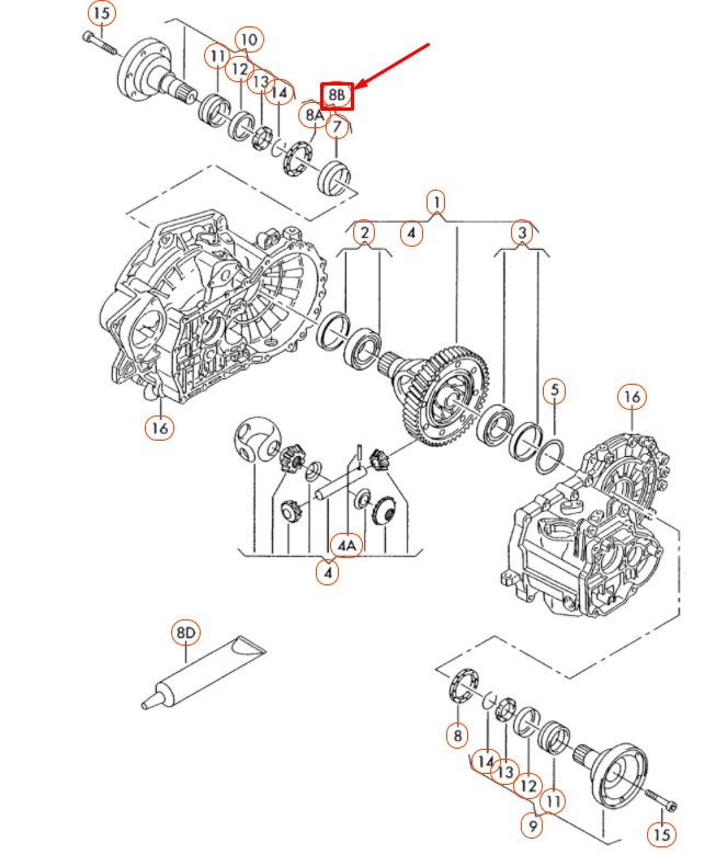 new audi a1 8x manual transmission right output shaft seal02j409528c original