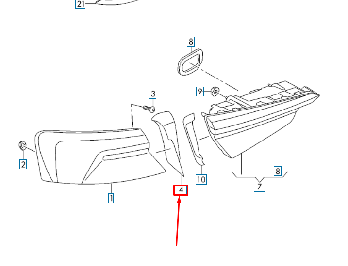 NEW AUDI A5 8W6 REAR LEFT OUTER TAIL LIGHT TRIM 8W8945253 ORIGINAL
