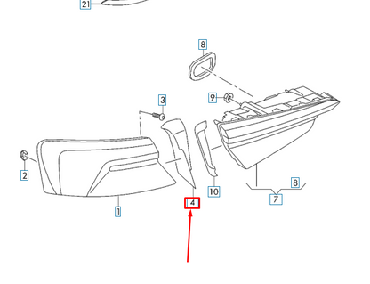 NEW AUDI A5 8W6 REAR LEFT OUTER TAIL LIGHT TRIM 8W8945253 ORIGINAL