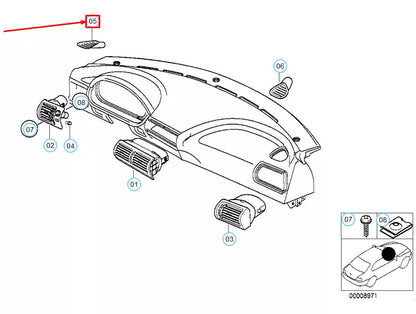 NEW BMW Z3 E36 LEFT DEFROSTER NOZZLE COVERING 64228399951 8399951 ORIGINAL