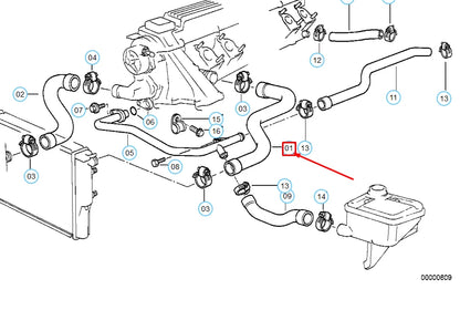 NEW BMW 3 E36 COOLING SYSTEM WATER HOSE 11532244752 2244752 ORIGINAL