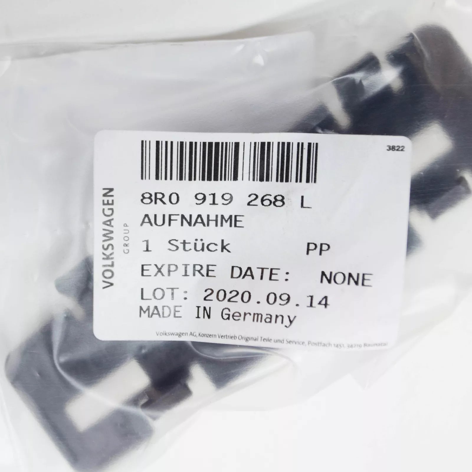 NEW AUDI Q5 8R FRONT RIGHT OUTER ULTRASOUND SENSOR SUPPORT 8R0919268L ORIGINAL