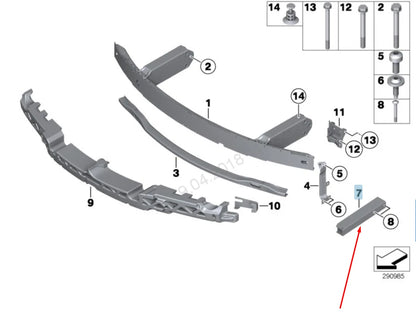 NEW BMW 6 F06 FRONT BUMPER RIGHT DEFORMATION ELEMENT 51117231968 2016