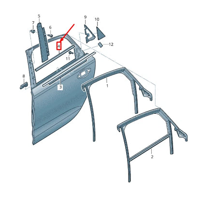 NEW AUDI A6 AVANT C7 REAR RIGHT DOOR WINDOW APERTURE SEAL 4G0839480B ORIGINAL