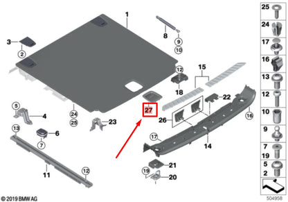 NEW BMW X3 G01, F97 REAR LUGGAGE FLOOR CARPET HANDLE 9471108 51479471108