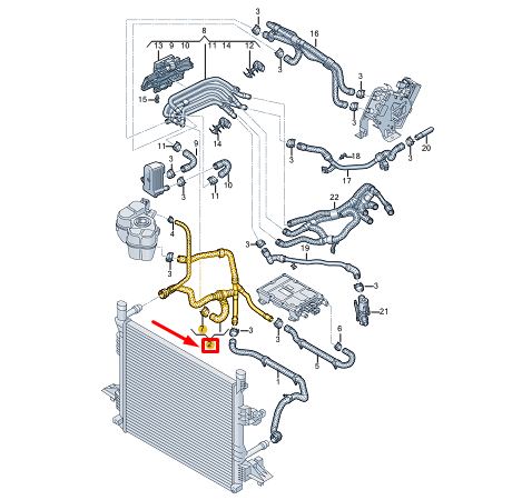 new audi q4 e-tron coolant hose with quick release coupling 1ea122101dq original