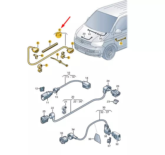 NEW VW TRANSPORTER VI T6 FUEL PUMP WIRING HARNESS 7E0971727E
