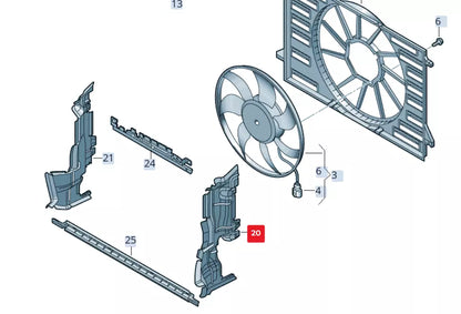 NEW AUDI A6 C8 RADIATOR LEFT AIR DUCT 4K0121283R ORIGINAL