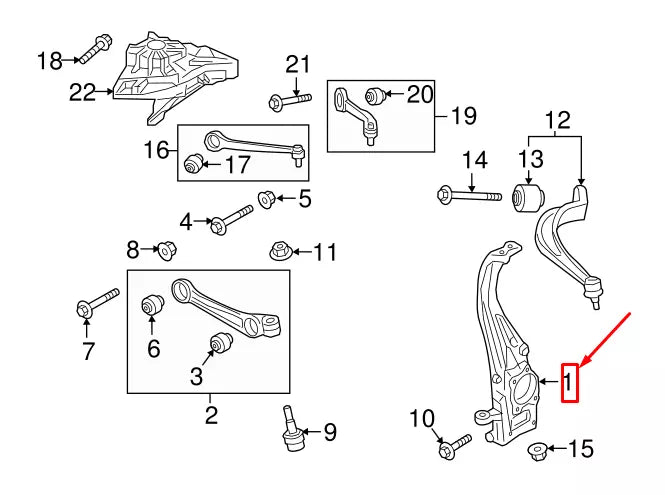 NEW AUDI Q7 4M FRONT RIGHT STEERING KNUCKLE 4M0407254J ORIGINAL