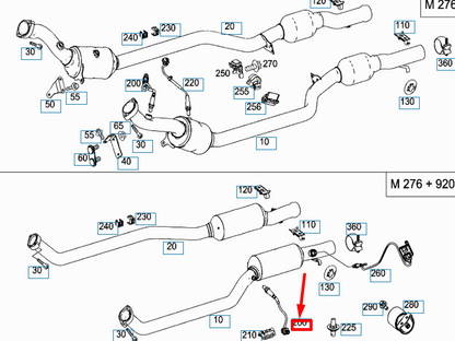 NEW MERCEDES-BENZ S W221 EXHAUST GAS TEMPERATURE SENSOR A0009059000 ORIGINAL