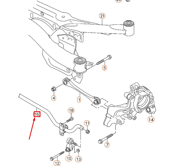 NEW VOLKSWAGEN GOLF MK7 REAR ANTI ROLL BAR 5Q0511305BF