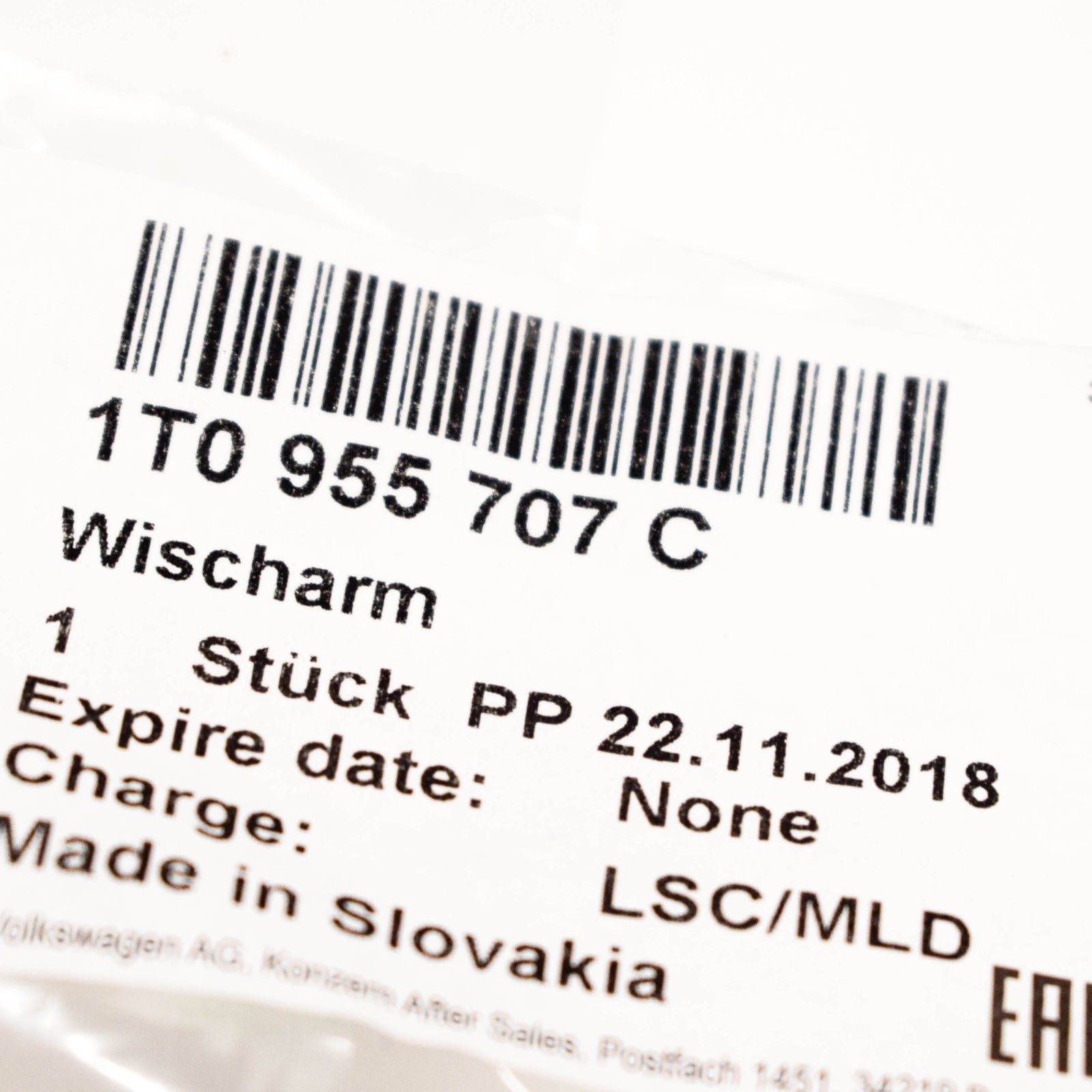 NEW VOLKSWAGEN TOURAN 1T REAR WINDSCREEN WIPER ARM 1T0955707C ORIGINAL