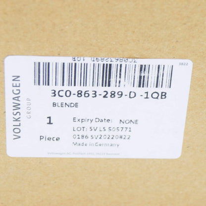 NEW VW PASSAT B6 3C REAR CENTER CONSOLE TRIM FLAP COVER 3C0863289D1QB ORIGINAL