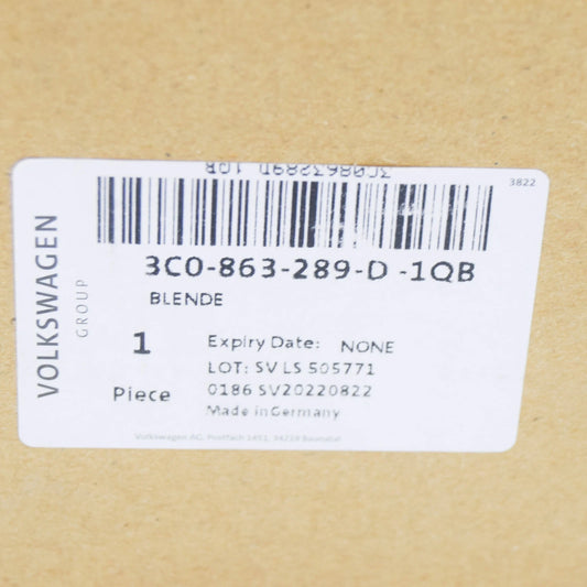 NEW VW PASSAT B6 3C REAR CENTER CONSOLE TRIM FLAP COVER 3C0863289D1QB ORIGINAL