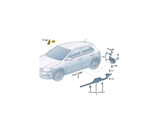 NEW VOLKSWAGEN POLO AW FRONT LEFT BRACKET TRIM 2G0853273A9B9 ORIGINAL