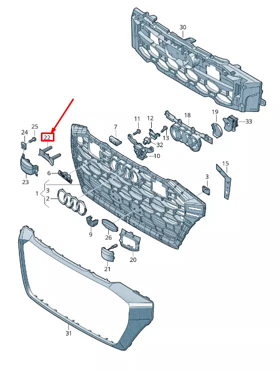 NEW AUDI RSQ8 RIGHT RADIATOR GRILLE COVER 4M8853294CT94 ORIGINAL