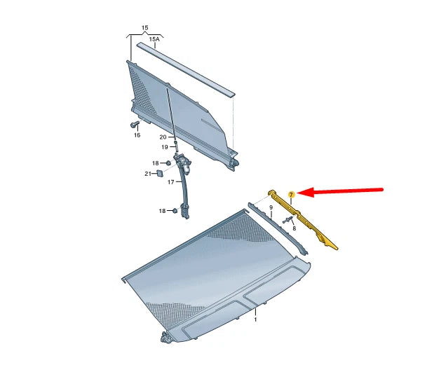 NEW AUDI A8 4H D4 REAR ROLLER BLIND RIGHT GUIDE RAIL 4H4864306EP5 ORIGINAL