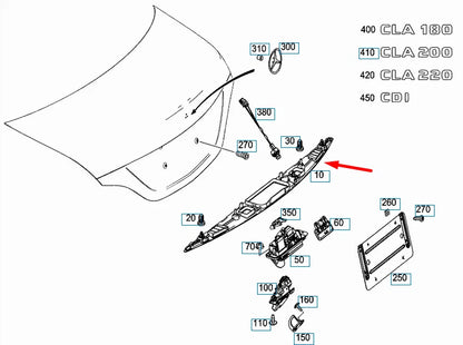 NEW MERCEDES-BENZ CLA COUPE C117 REAR TRUNK TRIM A1177500093 ORIGINAL