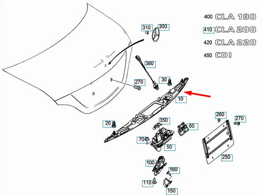 NEW MERCEDES-BENZ CLA COUPE C117 REAR TRUNK TRIM A1177500093 ORIGINAL