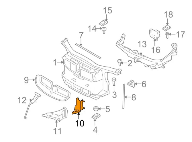 NEW BMW 1 E81 RIGHT RADIATOR SUPPORT SLAM PANEL BRACKET 51647117812 ORIGINAL