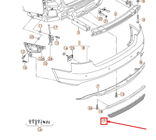 NEW AUDI A5 8T REAR BUMPER TRIM 8T0807833B01C
