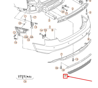 NEW AUDI A5 8T REAR BUMPER TRIM 8T0807833B01C