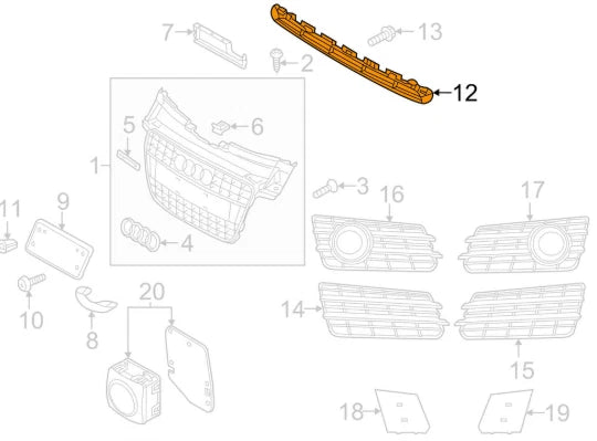 NEW AUDI A7 SPORTBACK 4GA FRONT BUMPER LOWER GRILLE 4G88076839B9