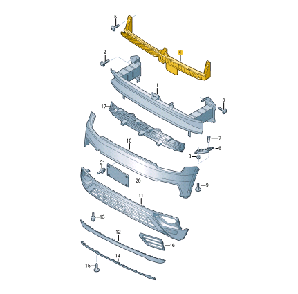new volkswagen teramont front bumper center guide section 3cn807192b original