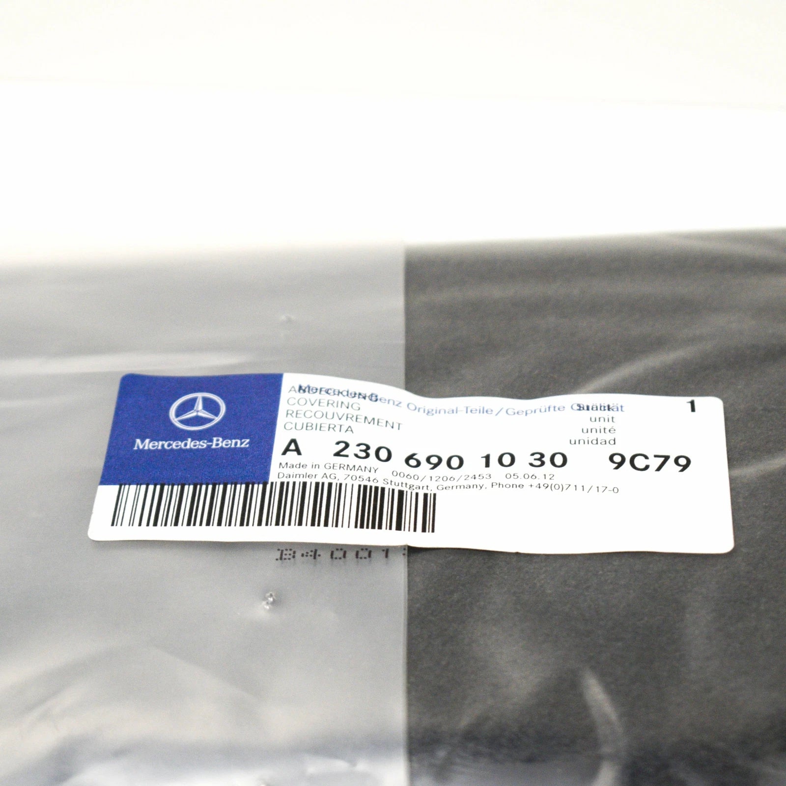 NEW MERCEDES-BENZ SL R230 TRUNK LINING CARPET COVER A2306901030649C ORIGINAL