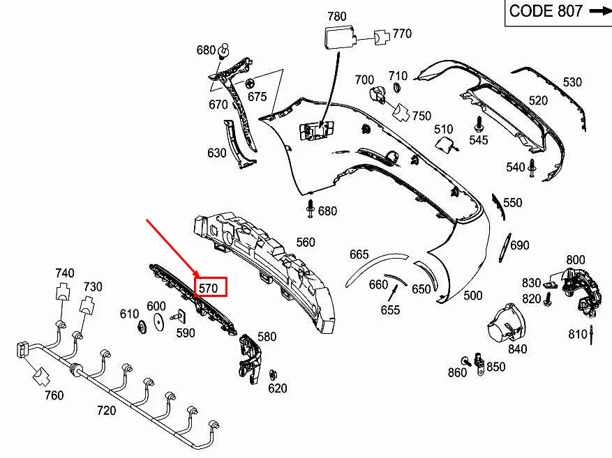 NEW MERCEDES-BENZ SLK R172 REAR BUMPER BASIC CARRIER A1728851765 ORIGINAL