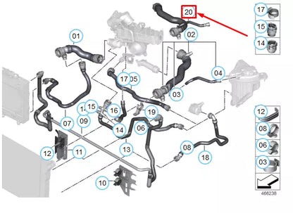 NEW BMW 5 F10 RADIATOR COOLANT HOSE 17128513603 8513603 ORIGINAL