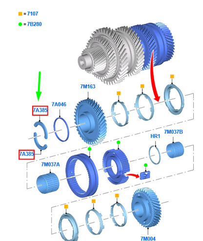 new ford grand c-max mk2 gearbox output shaft thrust washer 1227432 original