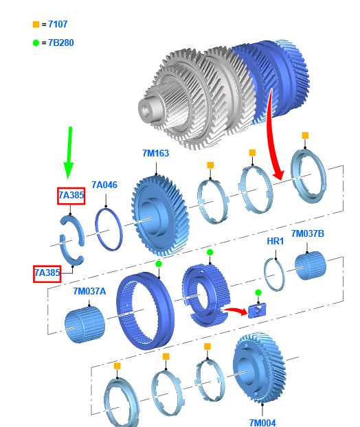 new ford grand c-max mk2 gearbox output shaft thrust washer 1227432 original