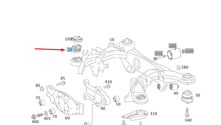 NEW MERCEDES-BENZ S W221 REAR AXLE BUSHING A2213511742