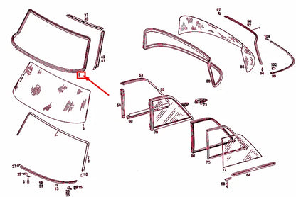 NEW MERCEDES-BENZ W115 FRONT WINDSHIELD SEALING FRAME A1156700039 ORIGINAL