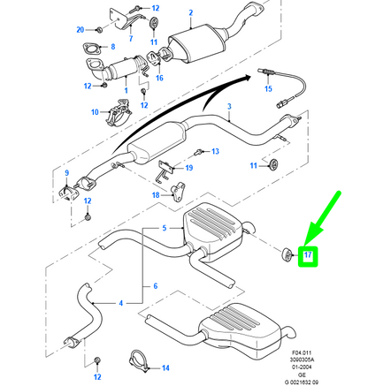 new ford mondeo mk3 exhaust system rubber insulator 1117761 original