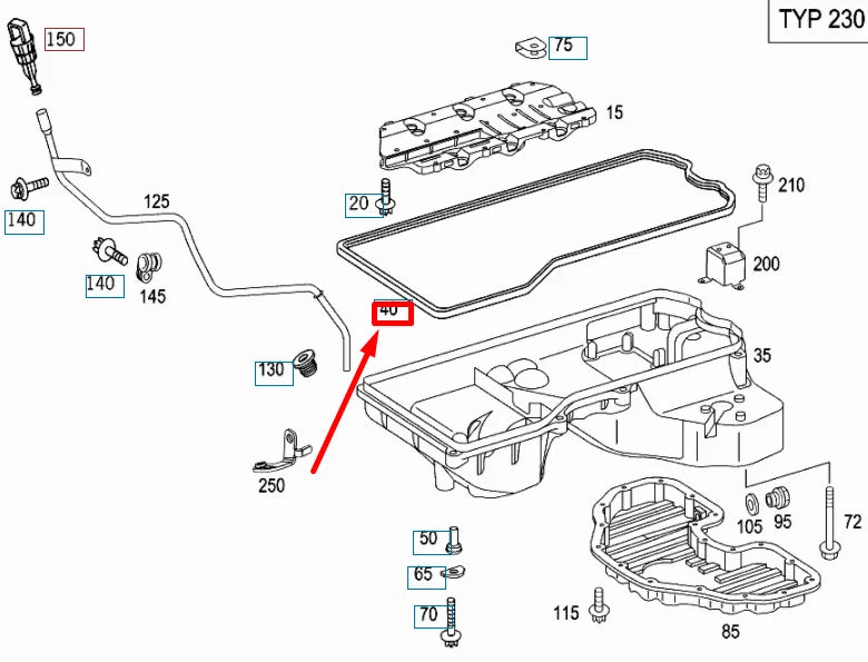 NEW MERCEDES-BENZ CL C215 ENGINE OIL PAN GASKET A1370140022 ORIGINAL