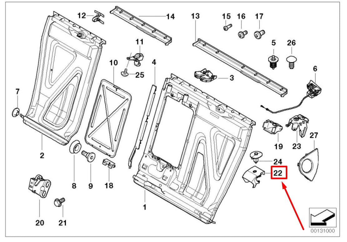 NEW BMW 3 E46 REAR RIGHT WENT WINDOW TRIM COVER 7028316 52207028316 ORIGINAL