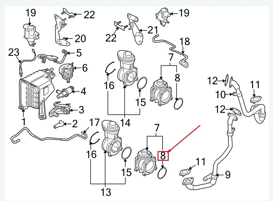 NEW VW TOUAREG 7L EGR VALVE GASKET 07Z133557 ORIGINAL