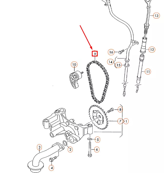 NEW AUDI A3 8P OIL PUMP DRIVE CHAIN 06A115125B ORIGINAL