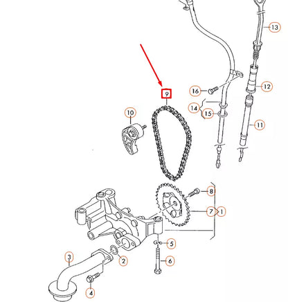 NEW AUDI A3 8P OIL PUMP DRIVE CHAIN 06A115125B ORIGINAL