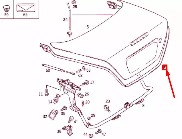 NEW MERCEDES-BENZ SLK R170 REAR LID SEAL A1707500098 ORIGINAL